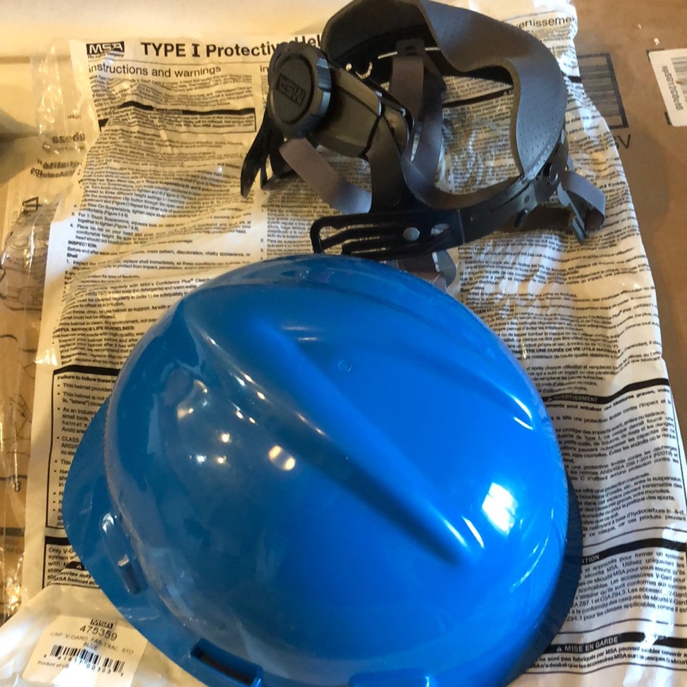 MSA type I protective helmet cap V guard fast track STD blue 475359 new